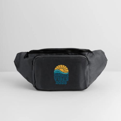 Summer Vibes 2025 Retro Sunset T-Shirt | Fun Beach - Large Crossbody Hip Bag 