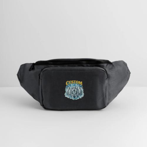 Custom Wolf Pack Howling Moon Vintage Wilderness - Large Crossbody Hip Bag 