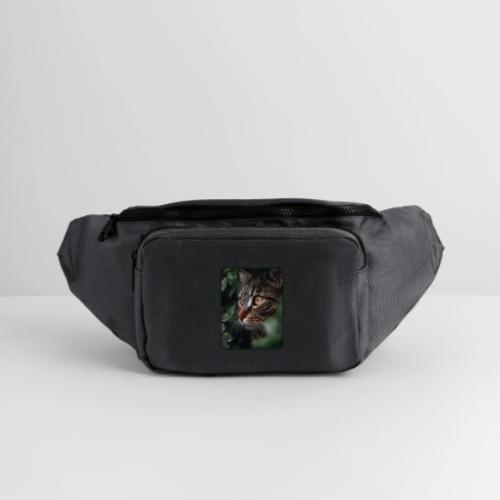 Tabby Cat Jungle Eyes Design - Large Crossbody Hip Bag 