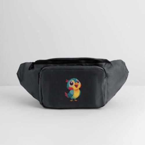 Bright Cartoon Parrot with Joyful Expression - Large Crossbody Hip Bag 