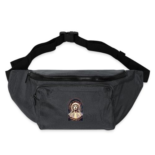 Easter He Is Risen Face of Christ T Shirt, Gift - Large Crossbody Hip Bag 