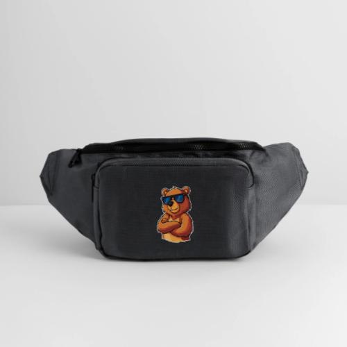 Cool Bear Sunglasses Cartoon Design - Large Crossbody Hip Bag 