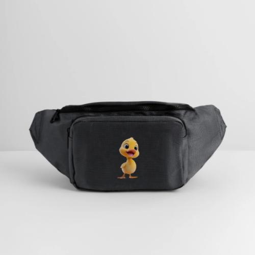 Bright Yellow Baby Duck Smiling - Large Crossbody Hip Bag 