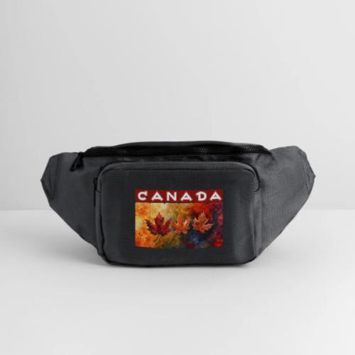 Painted Canada Leaves - Large Crossbody Hip Bag 