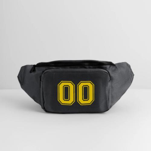 Number 00 in a classic athletic collegiate font - Large Crossbody Hip Bag 