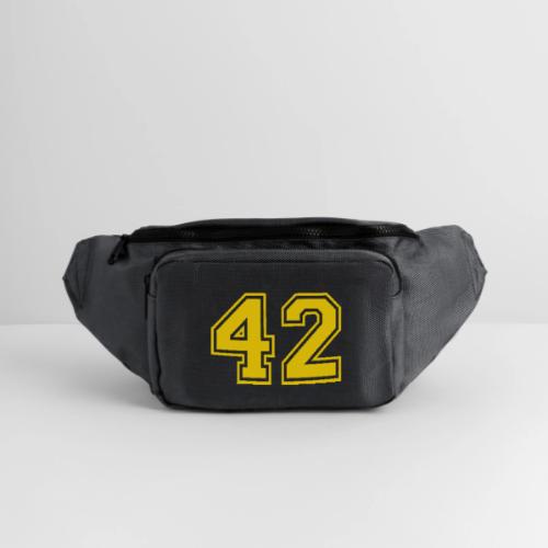 Number 42 in a classic athletic collegiate font - Large Crossbody Hip Bag 