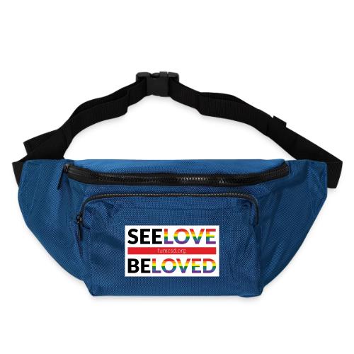 FUMCSD See Love, Be Loved: white design background - Large Crossbody Hip Bag 