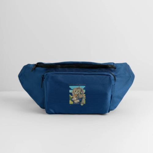 Gaming Cat Adventure: Pizza & Skates - Large Crossbody Hip Bag 