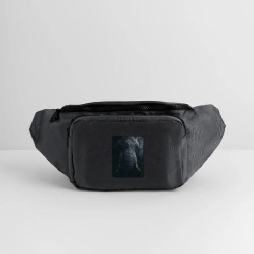 Shadow Elephant Intense Eyes Design - Large Crossbody Hip Bag 