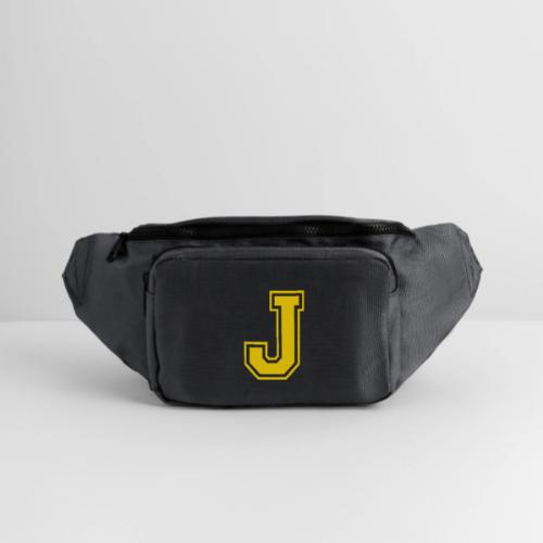 Letter J – Capital Athletic Alphabet Monogram - Large Crossbody Hip Bag 