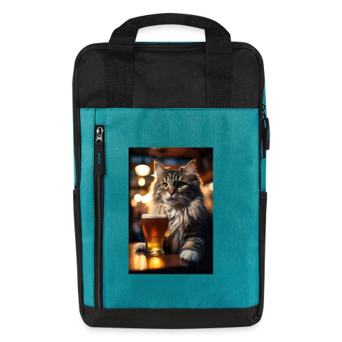 Bright Eyed Beer Cat - Laptop Backpack