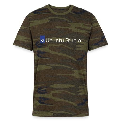 Ubuntu Studio Logo 2022 - White - Alternative Unisex Eco Camo T-Shirt