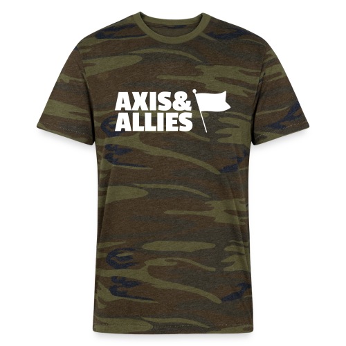Axis and Allies logo with Flag - Alternative Unisex Eco Camo T-Shirt