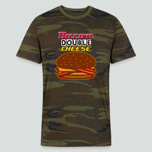 Bacon Double Cheese Combo - Alternative Unisex Eco Camo T-Shirt