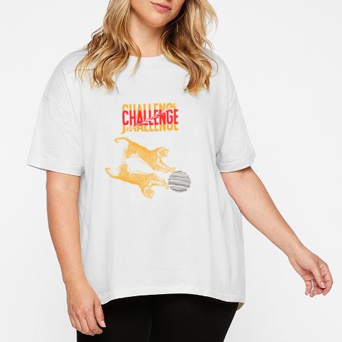 Double tiger fashion, jungle feline animals. - Women's Hi-Lo Tee