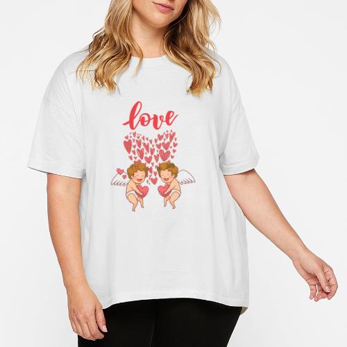 Cupid Love Designs, cupid love angel vibration. - Women's Hi-Lo Tee