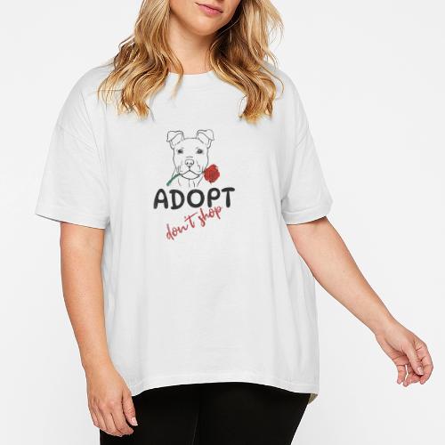 Retro Adopt Dont Shop Cute Puppy Rose Tee - Women's Hi-Lo Tee