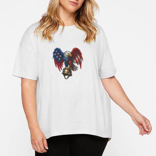 American Flag Bald Eagle - Helmet - Women's Hi-Lo Tee