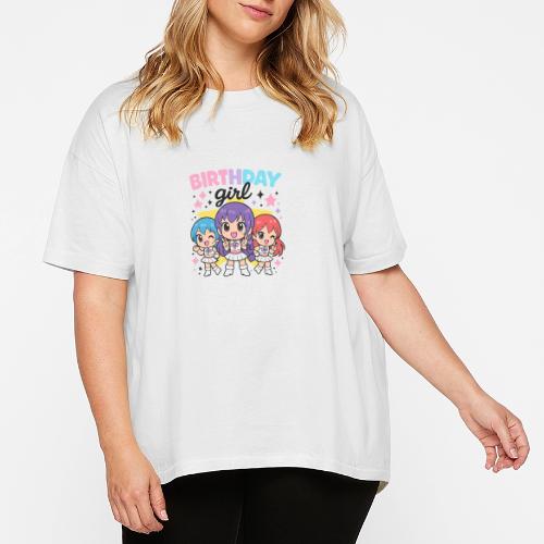 Cute Chibi Birthday Idol Girls - Women's Hi-Lo Tee