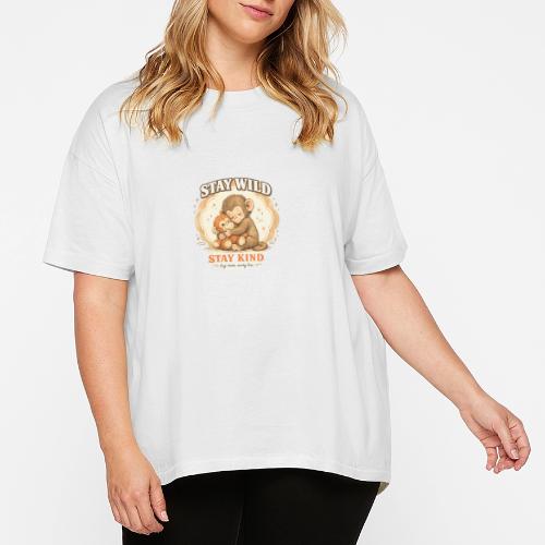Stay Wild Stay Kind Punch Monkey Hug - Women's Hi-Lo Tee