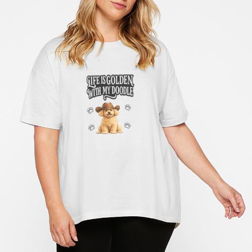 Life Is Golden With My Doodle Cowboy Goldendoodle - Women's Hi-Lo Tee
