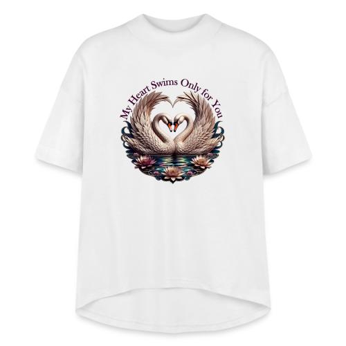 My Heart Swims Only for You Swan Heart T-Shirt - Women's Hi-Lo Tee