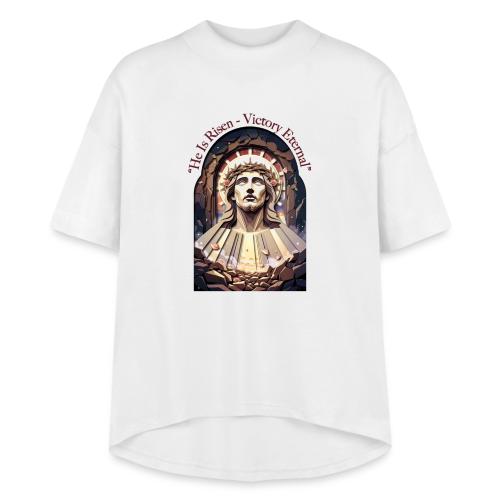 Easter He Is Risen Face of Christ T Shirt, Gift - Women's Hi-Lo Tee