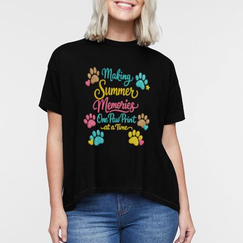 Making Summer Memories Faux Embroidery - Women's Hi-Lo Tee