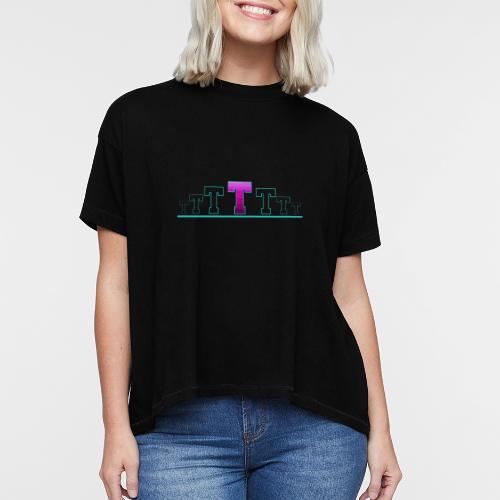 Letter T – Capital Varsity Alphabet Monogram - Women's Hi-Lo Tee