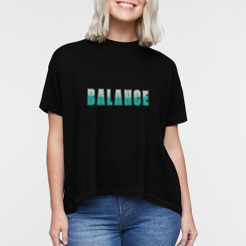 BALANCE Calm Teal Minimal Word Art Design - Women's Hi-Lo Tee