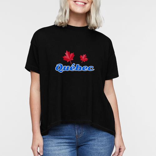 Québec with two red maple leaves - Women's Hi-Lo Tee