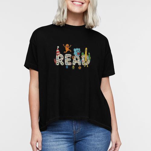Whimsical READ Kids Cartoon - Women's Hi-Lo Tee