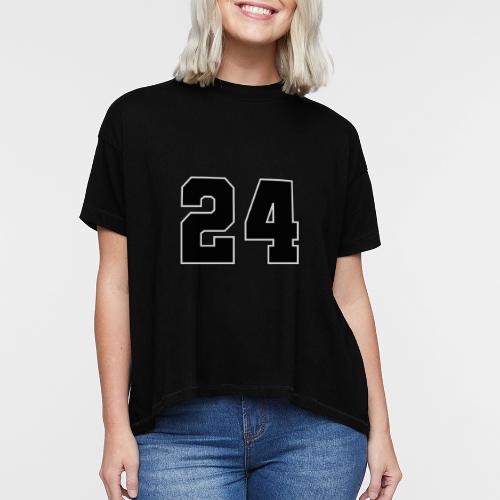 Varsity Number 24 College Font - Women's Hi-Lo Tee