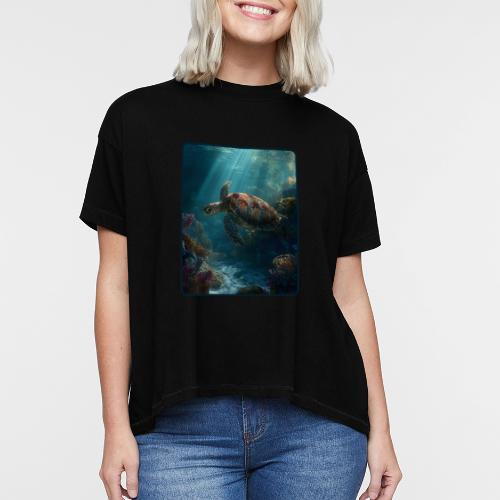 Sea Turtle Coral Reef Design - Women's Hi-Lo Tee