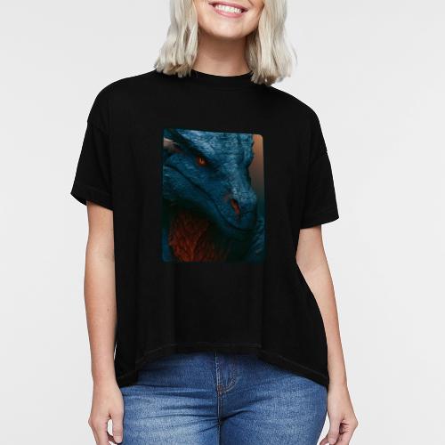 Turquoise Dragon Fire Eye Design - Women's Hi-Lo Tee