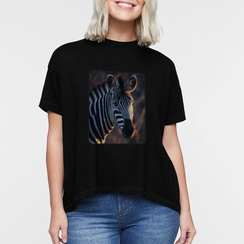 Majestic Zebra Sunset Portrait Design - Women's Hi-Lo Tee