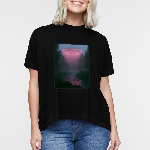 Neon UFO Forest River Design - Women's Hi-Lo Tee