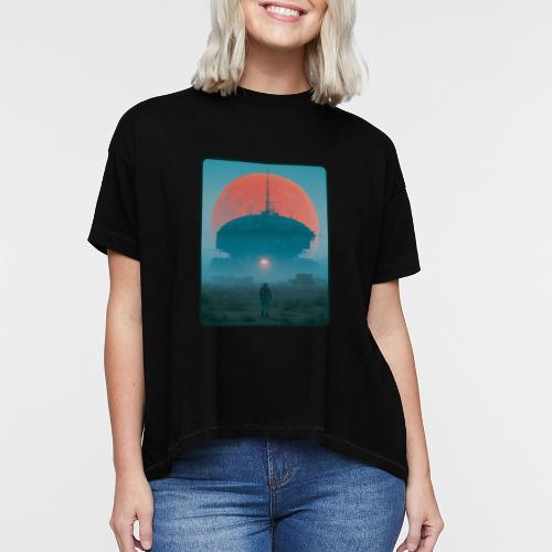 Astronaut Alien Outpost Design - Women's Hi-Lo Tee