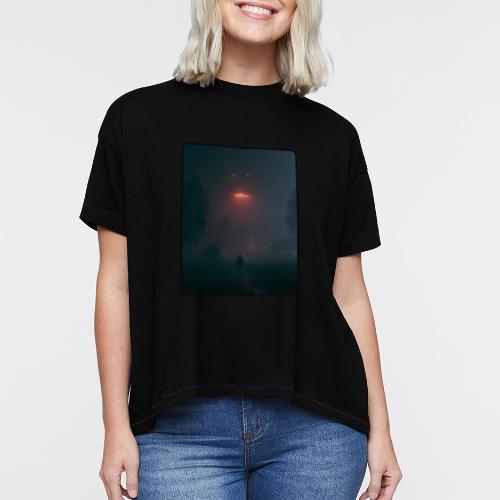 Mysterious UFO Encounter Design - Women's Hi-Lo Tee
