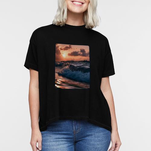 Golden Sunset Ocean Wave - Women's Hi-Lo Tee