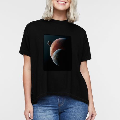 Three Planets Deep Space Design - Women's Hi-Lo Tee