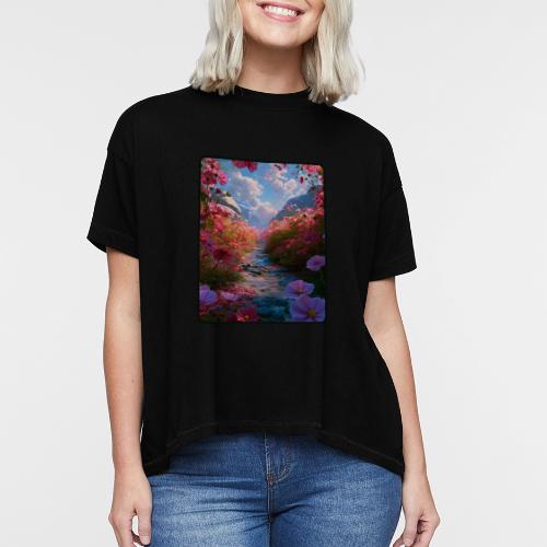 Dreamy Cosmos Valley Landscape Art - Women's Hi-Lo Tee