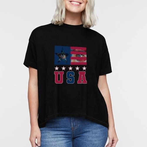 Stars and Vision USA - Women's Hi-Lo Tee