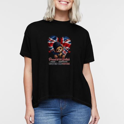 Proud to Be British Teddy Bear UK Patriot Gift - Women's Hi-Lo Tee