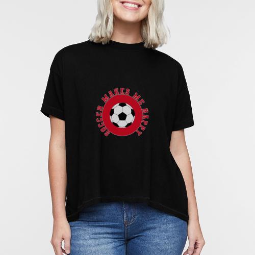 Soccer Makes Me Happy – Football Joy Graphic - Women's Hi-Lo Tee