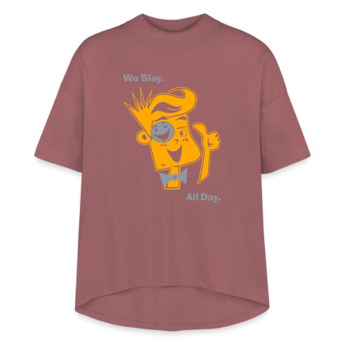 We Slay All Day Shiny Shirt Metallic Silver & Gold - Women's Hi-Lo Tee