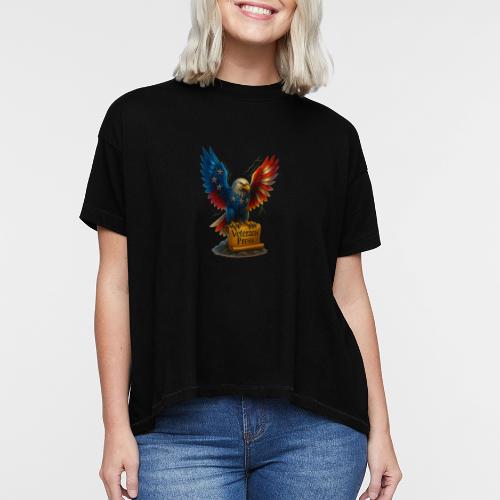 Veterans Press & Bald Eagle Flag 2 Print Set - Women's Hi-Lo Tee