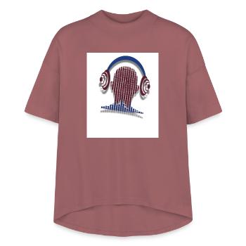 Headphone Portrait Soundwave - Women's Hi-Lo Tee - dusty pink - Front