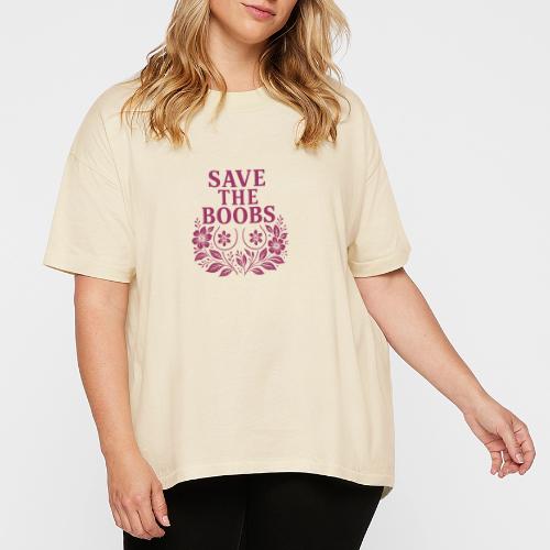 Save the boobs floral - Women's Hi-Lo Tee