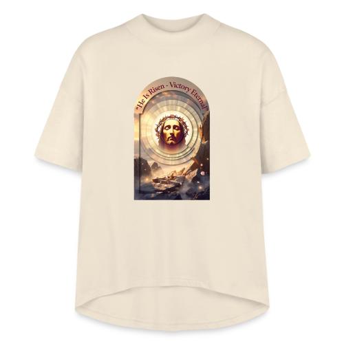 Easter He Is Risen Sacred Face T Shirt, wife Gift - Women's Hi-Lo Tee